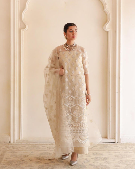 Golden Opulence  | 3-Piece Stitched Suit