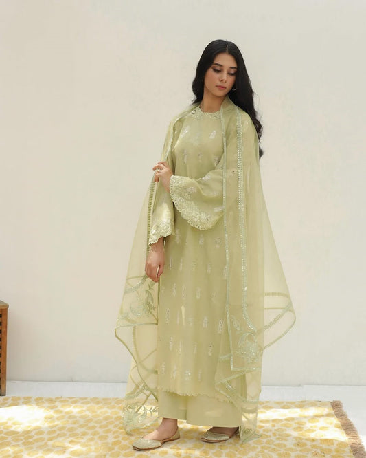 Mint Glow | 3-Piece Stitched Eid Arrival