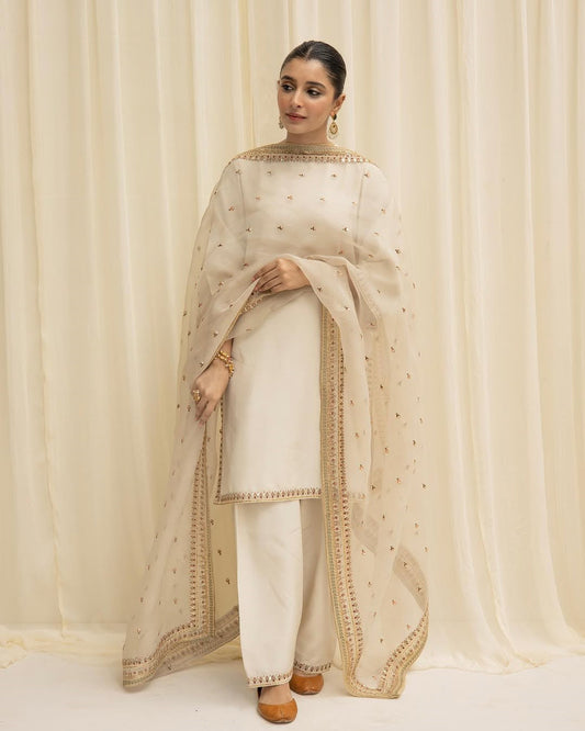 Gulnoor | 3-PC Stitched Embroidered Outfit