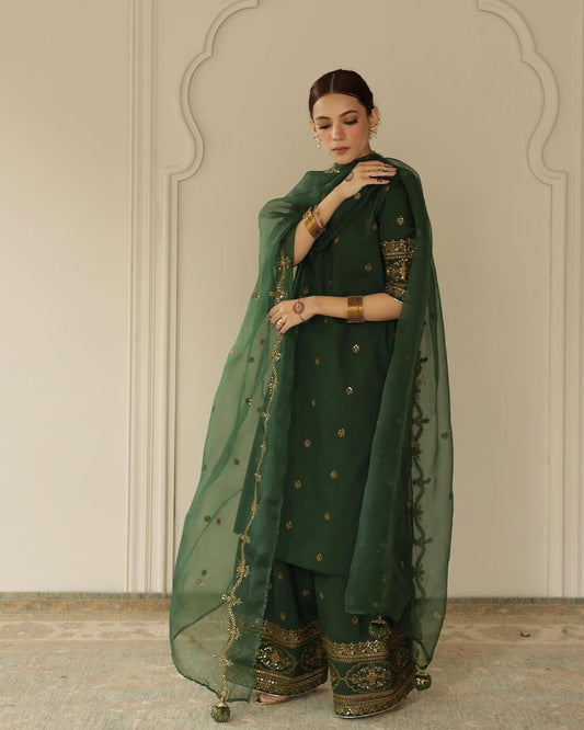 Midnight Green | 3-Piece Stitched Eid Arrival