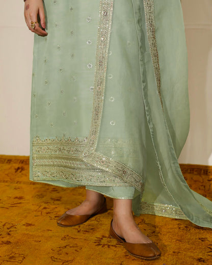 Sage Green | 3-PC Stitched Embroidered Outfit