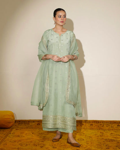 Sage Green | 3-PC Stitched Embroidered Outfit