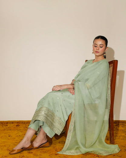 Sage Green | 3-PC Stitched Embroidered Outfit