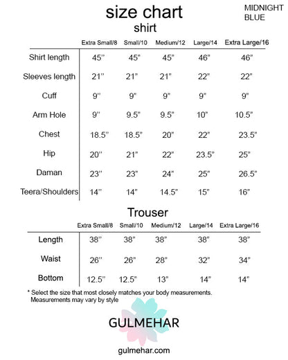 Midnight Blue | 2-pc stitched outfit