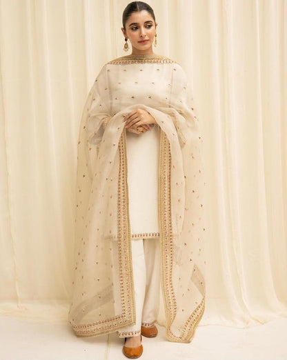 Gulnoor | 3-PC Stitched Embroidered Outfit