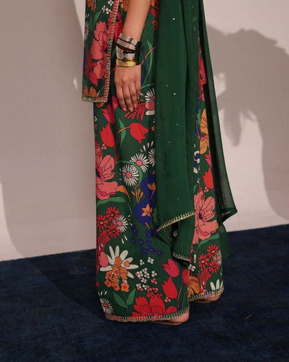 Floral Green | 2-Piece Stitched Suit