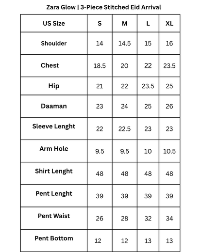 Zara Glow | 3-Piece Stitched Eid Arrival