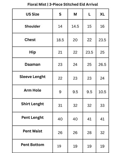 Floral Mist | 3-Piece Stitched Embroidered Outfit