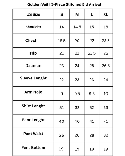 Golden Veil | 3-Piece Stitched Eid Arrival