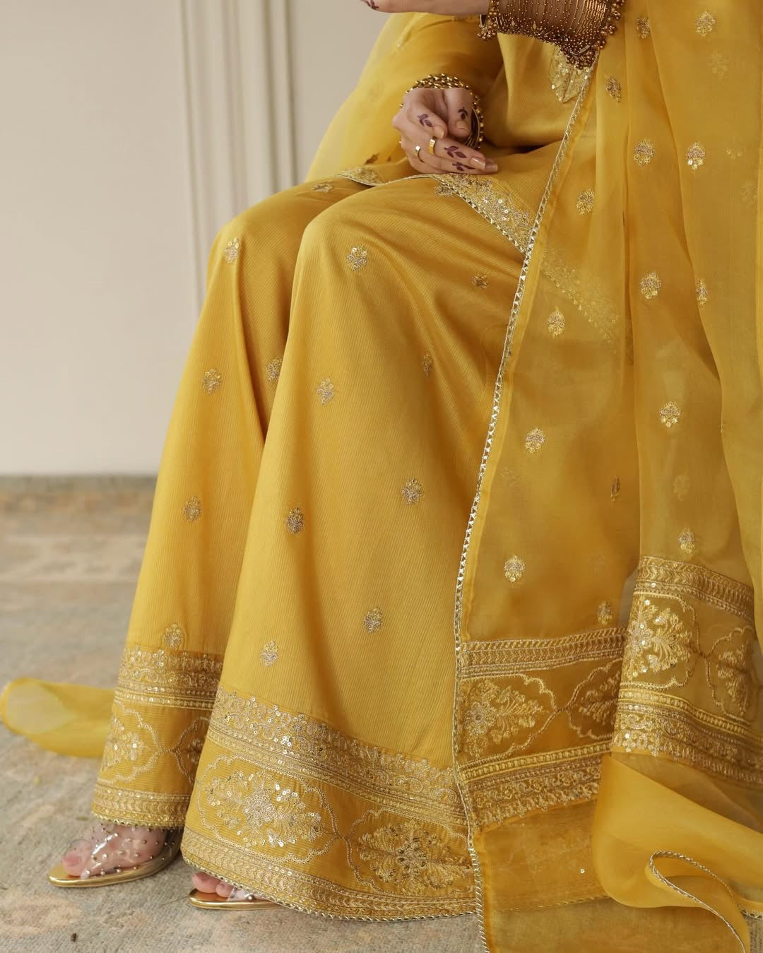 Golden Veil | 3-Piece Stitched Eid Arrival