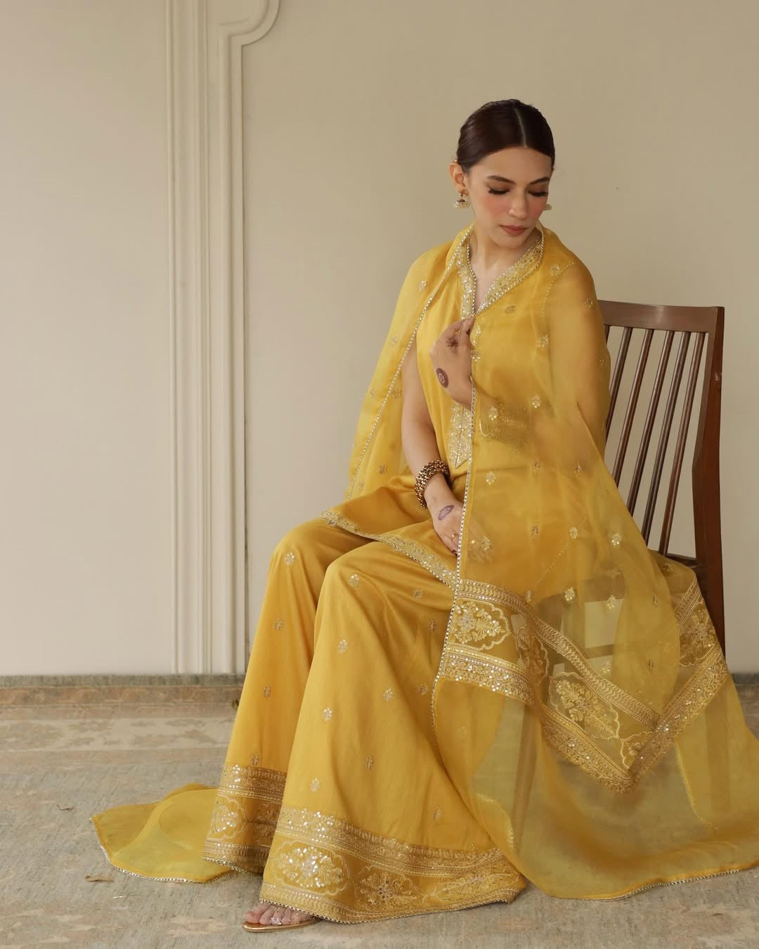 Golden Veil | 3-Piece Stitched Eid Arrival