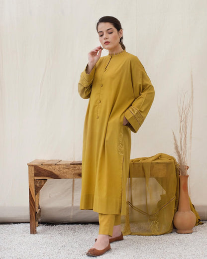 Mustard Bloom | 3-Piece Stitched Eid Arrival